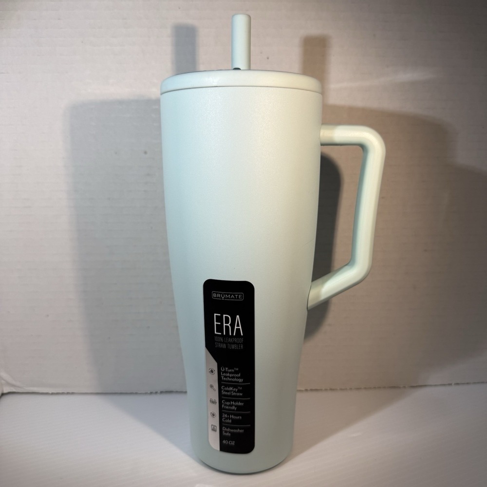 BruMate Era 40oz 100% Leak-Proof Straw Tumbler - Blue Agave Dishwasher Safe New